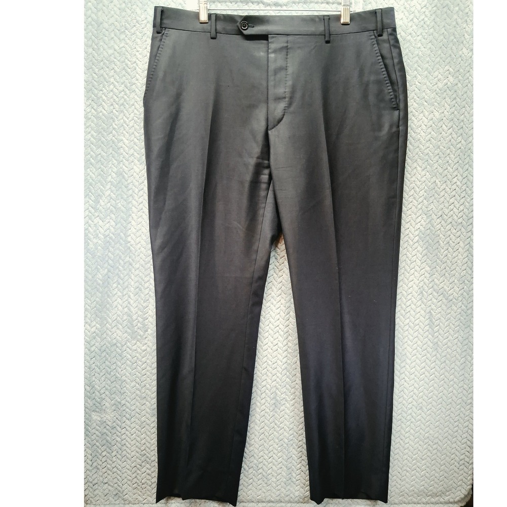 Chiarini Guabello Super 120s Wool Dress Pants Navy Blue Made in Italy 38R GF120